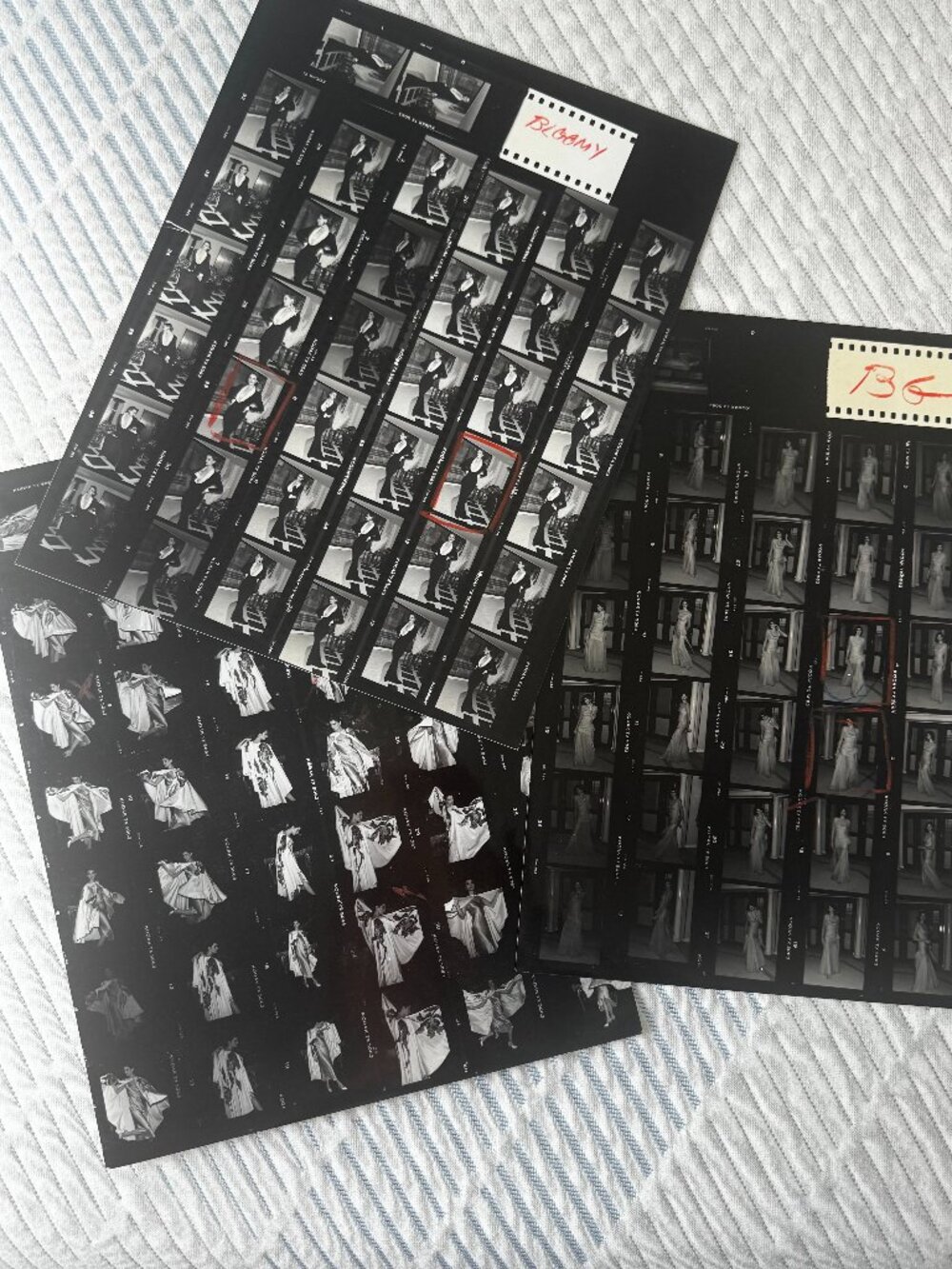3 Original NYC Fashion Designer Editorial Glamour Contact Photo Sheets 1988